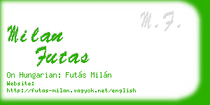 milan futas business card